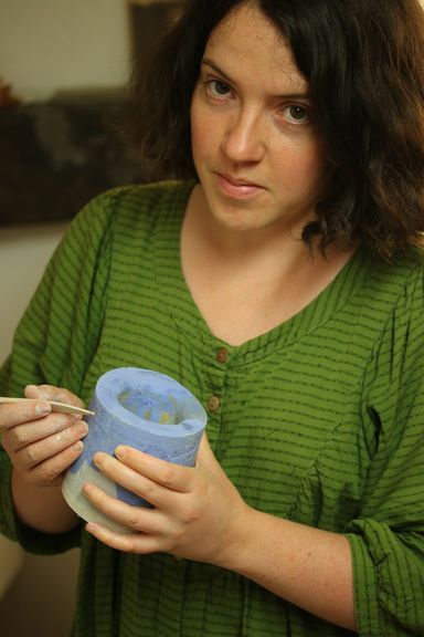 Portrait de Delphine au travail